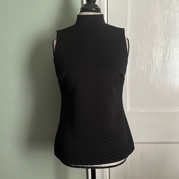 APT. 9 Black Sleeveless Quilted Mock Neck Top - Picture 1 of 11
